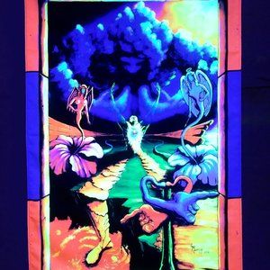 Blacklight Tapestry Cool Trippy Psychedelic Surreal Hippie Home Room Decor Art